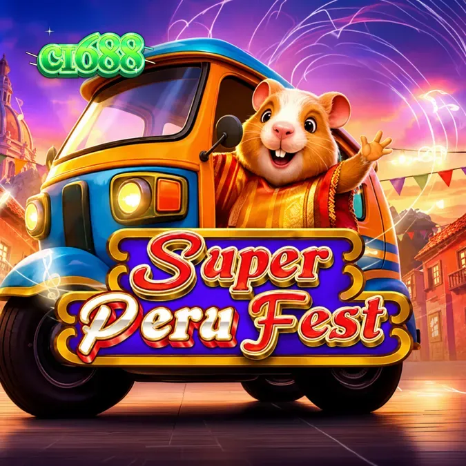 Giao diện trò chơi Super Peru Fest với không gian lễ hội đường phố rực rỡ